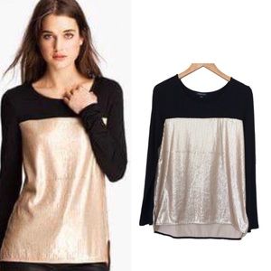 Nordstrom | TROUVÉ Gold Sequin Long-sleeve Top